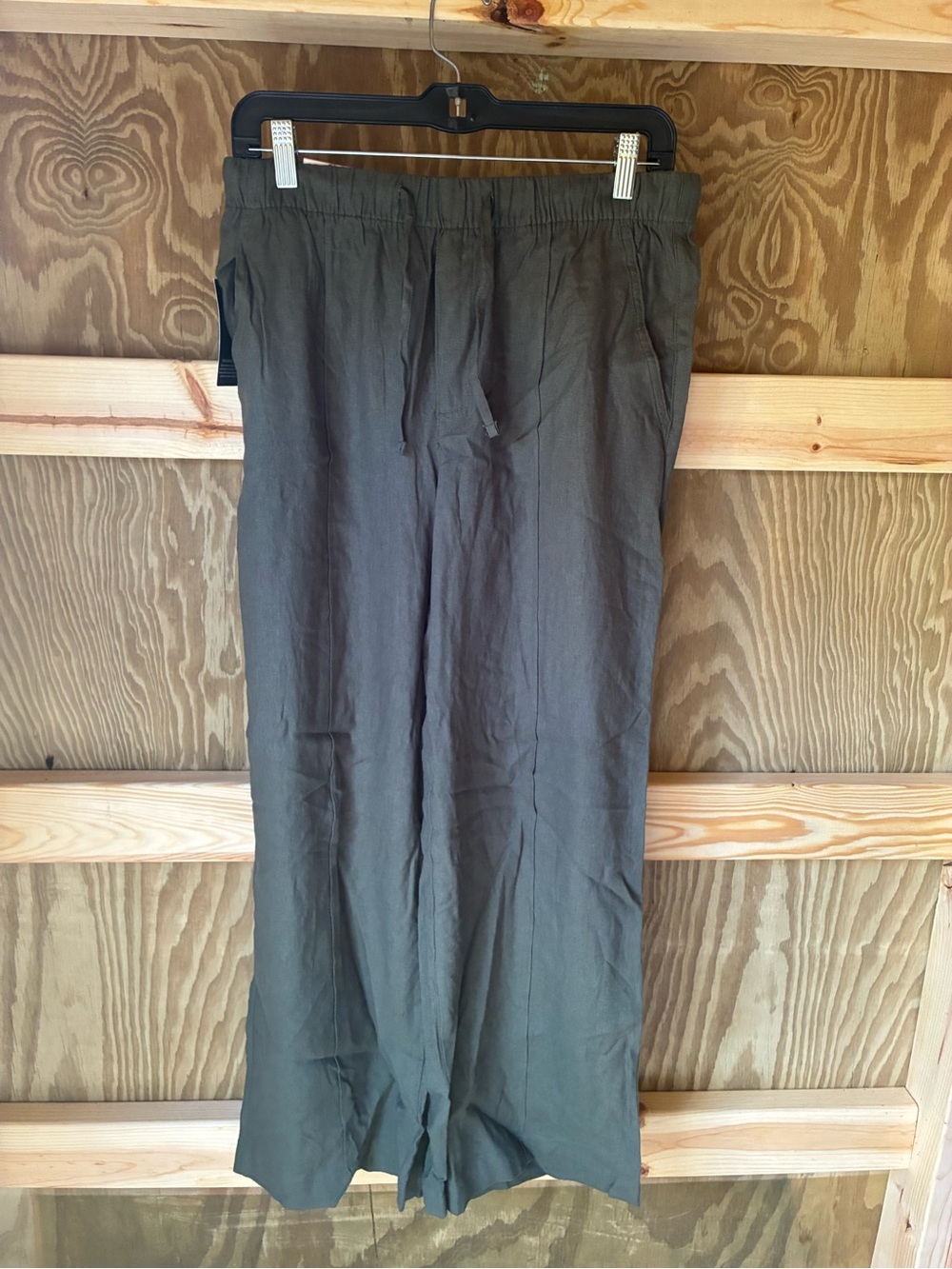 GAP Men's Olive Green Drawstring Pull-On Linen Pants